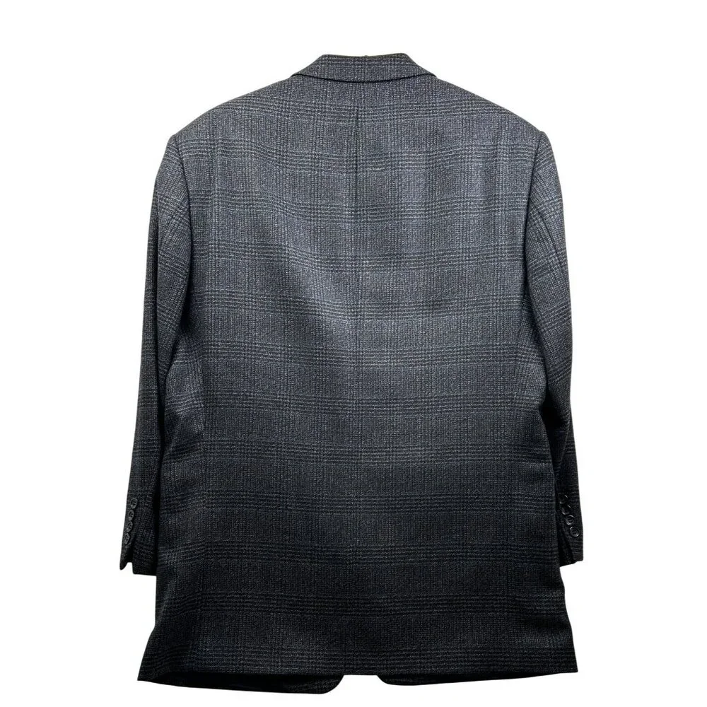 Joseph & Feiss Blazer Mens 44 100%‎ Lambswool Blazer Gray Glen Plaid Sport Coat